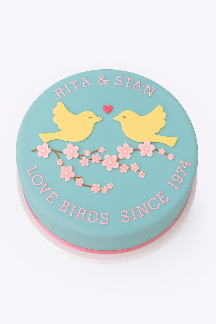 Sweet "Love Birds" Theme Cake