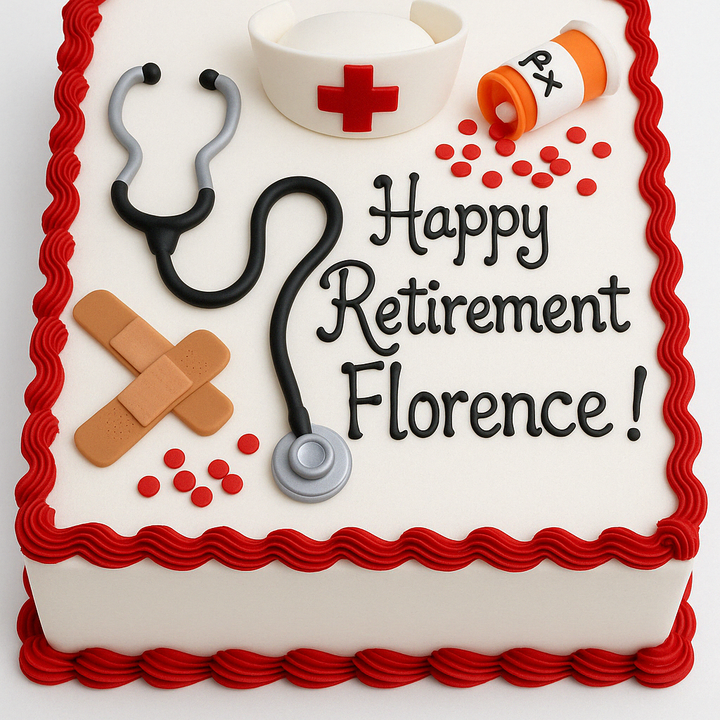 Medical Theme Retirement Celebration Cake