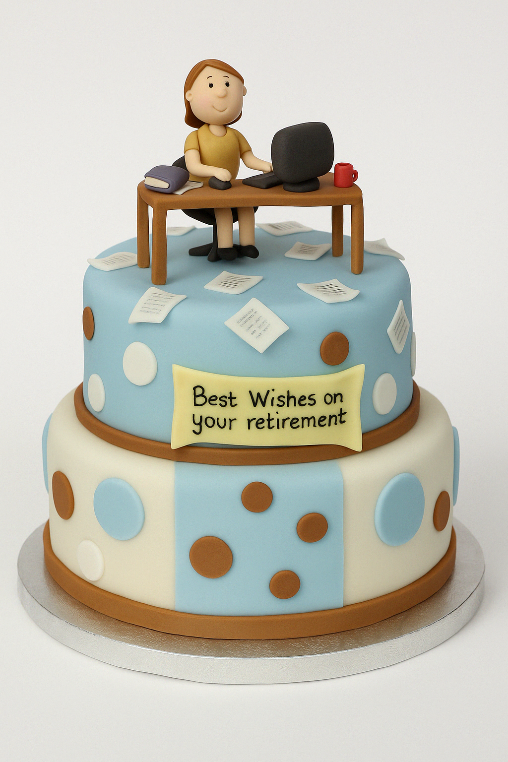 Office Farewell Retirement Fondant Cake