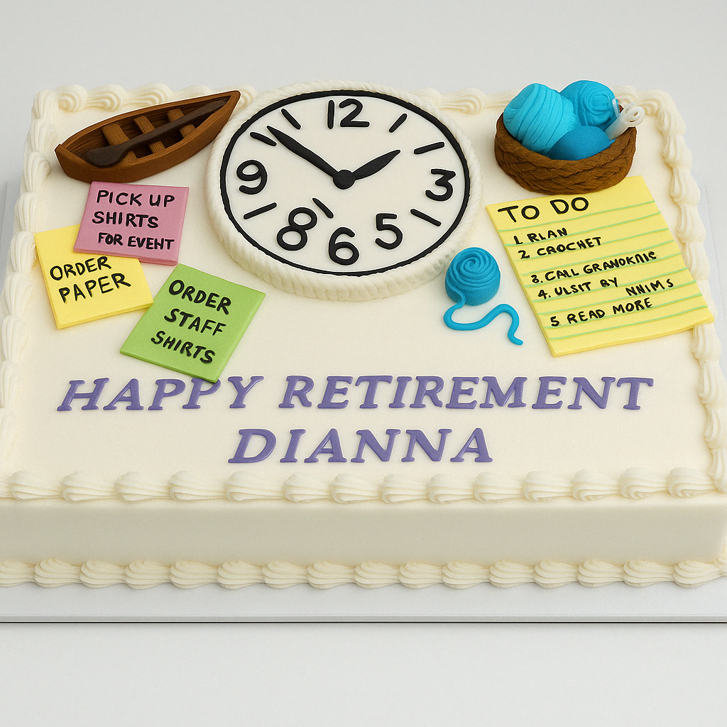 Happy Retirement Timekeeper Cake