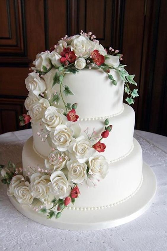 Ivory Garden Cascade Combination Cake
