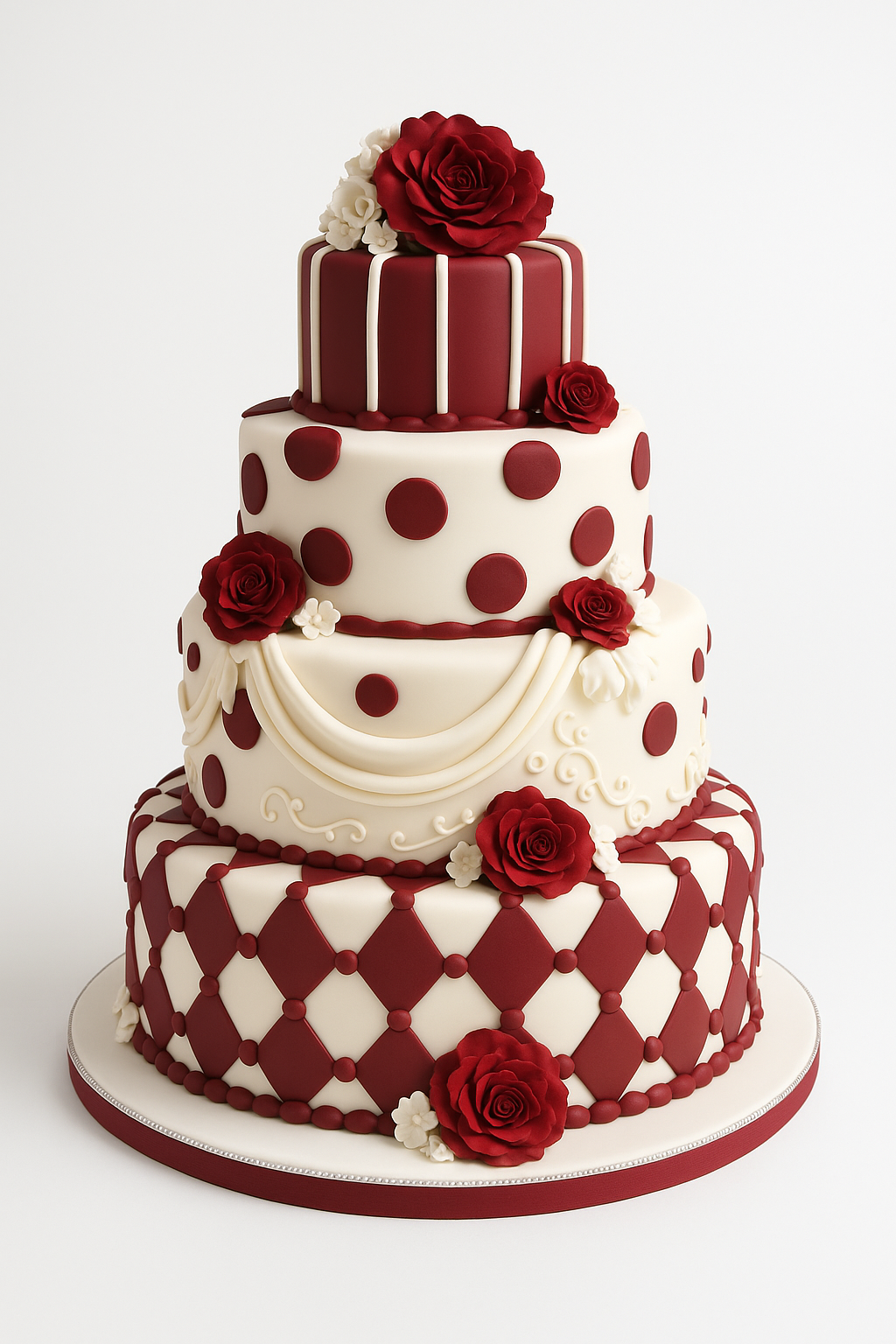 Crimson Rose Royale Fondant Cake