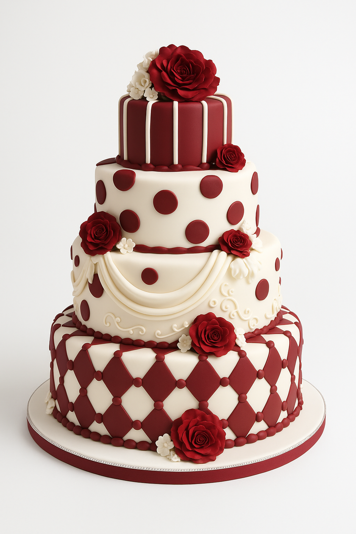 Crimson Rose Royale Fondant Cake