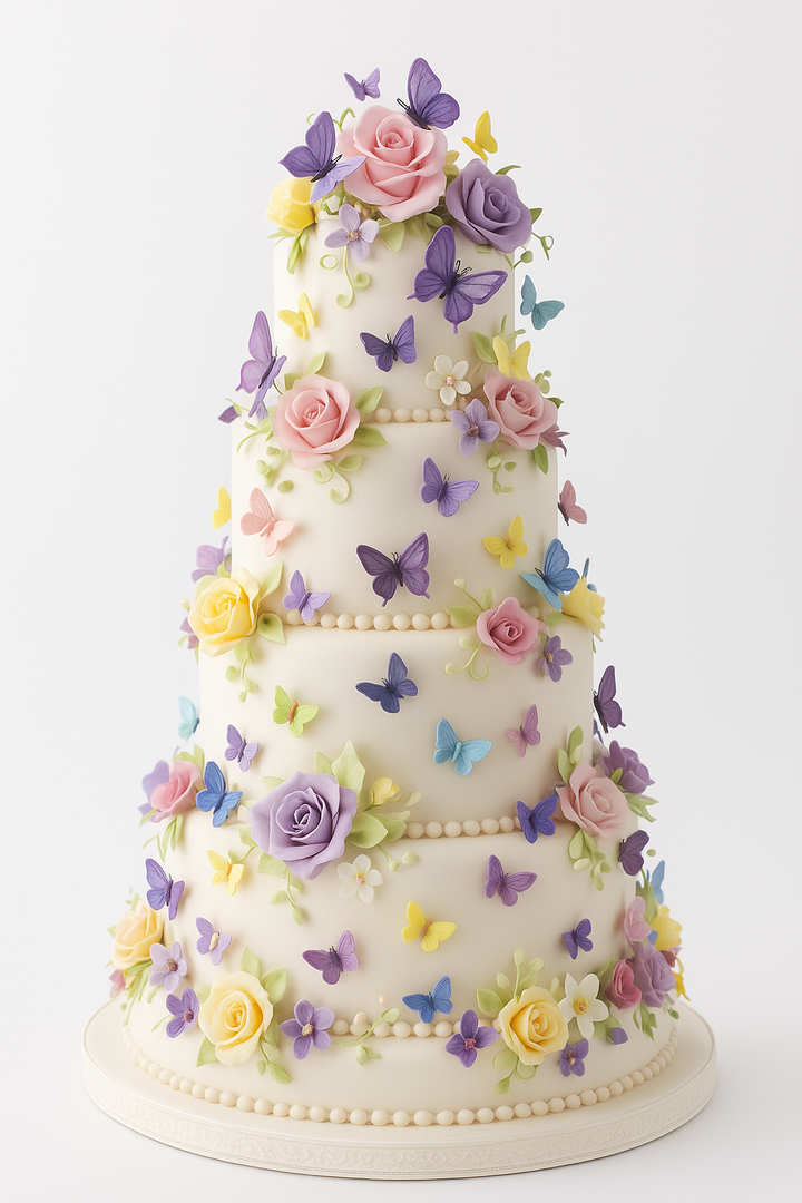 Butterfly Garden Fondant Cake