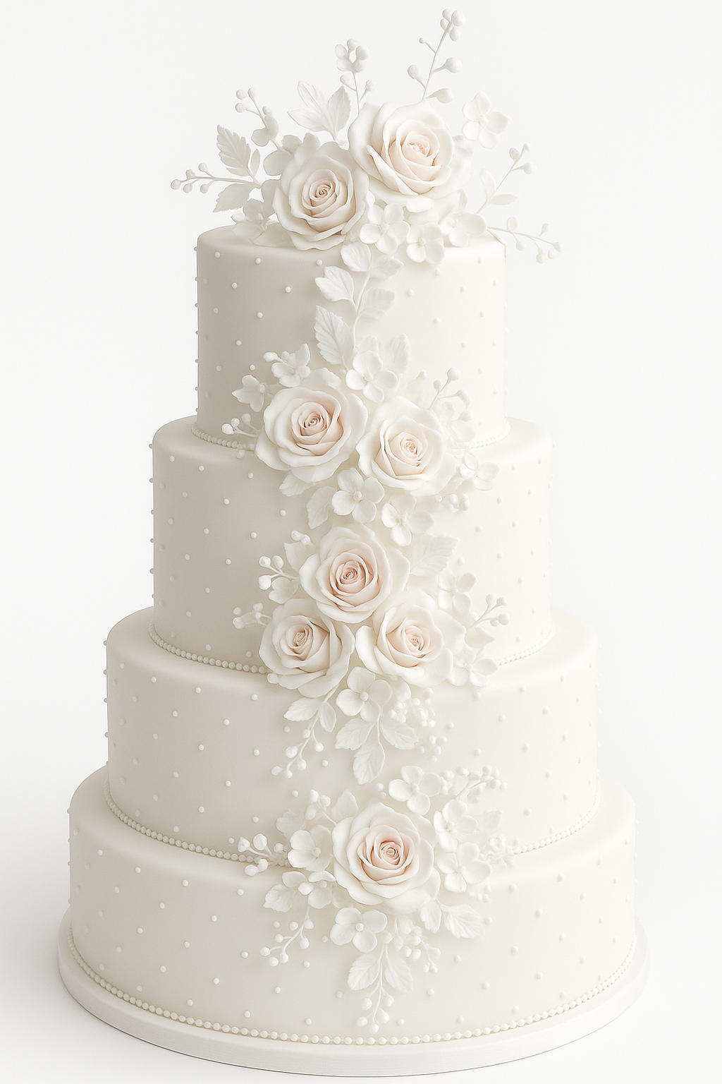 Ivory Rose Cascade Combination Cake