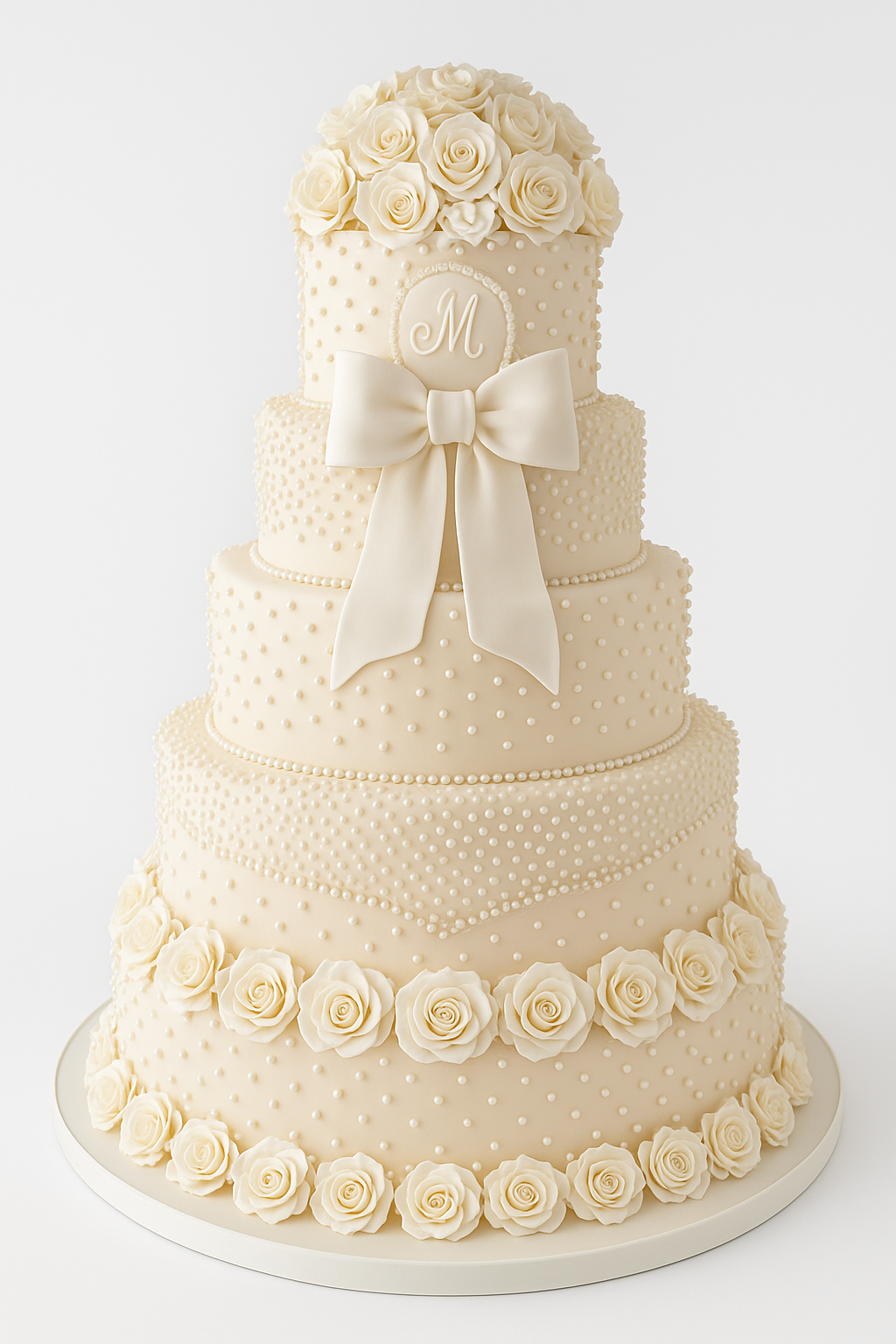 Pearl Elegance Rose Combination Cake