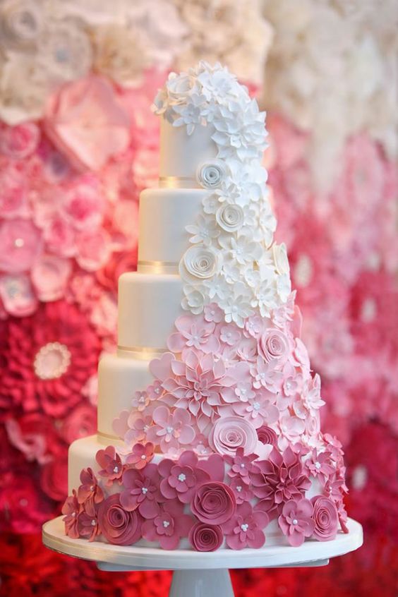 Blush Blossom Cascade Combination Cake