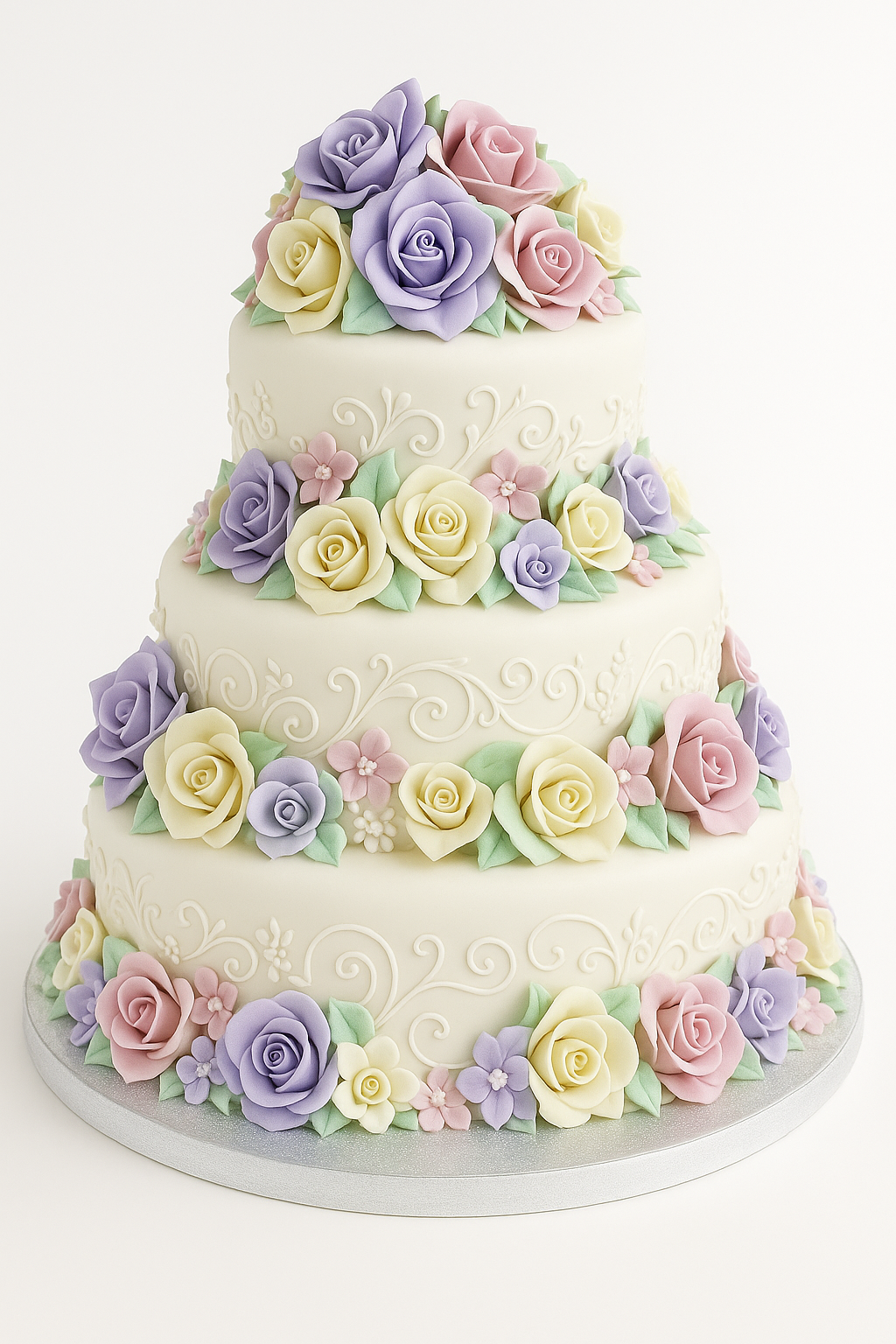 Pastel Rose Garden Combination Cake