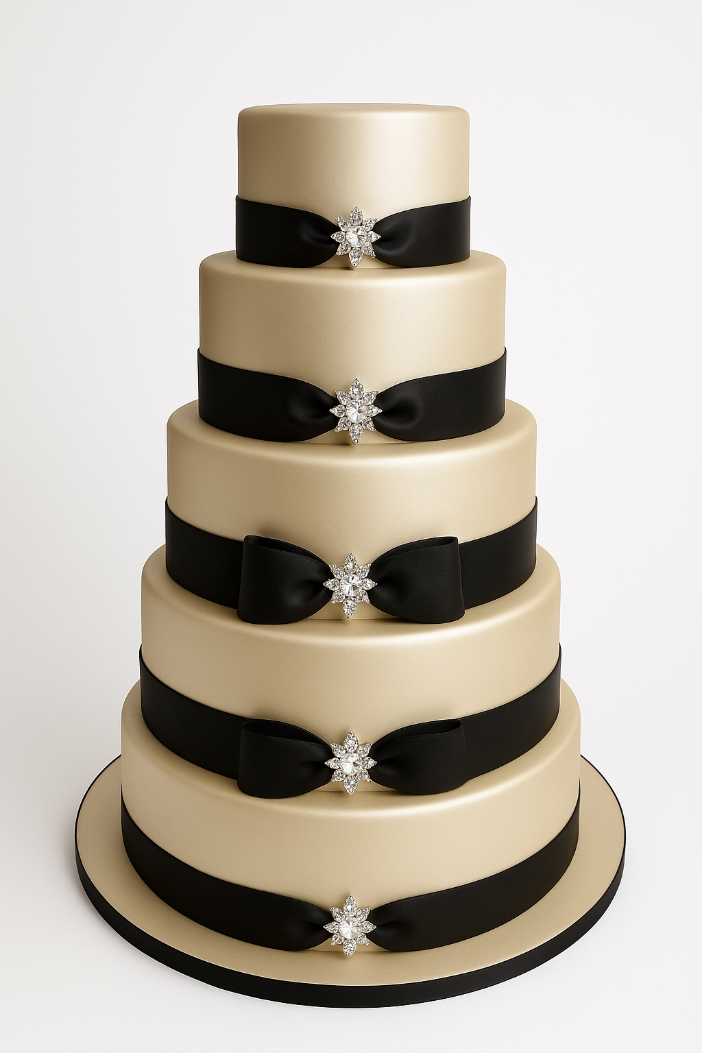 Golden Noir Bow Elegance Cake
