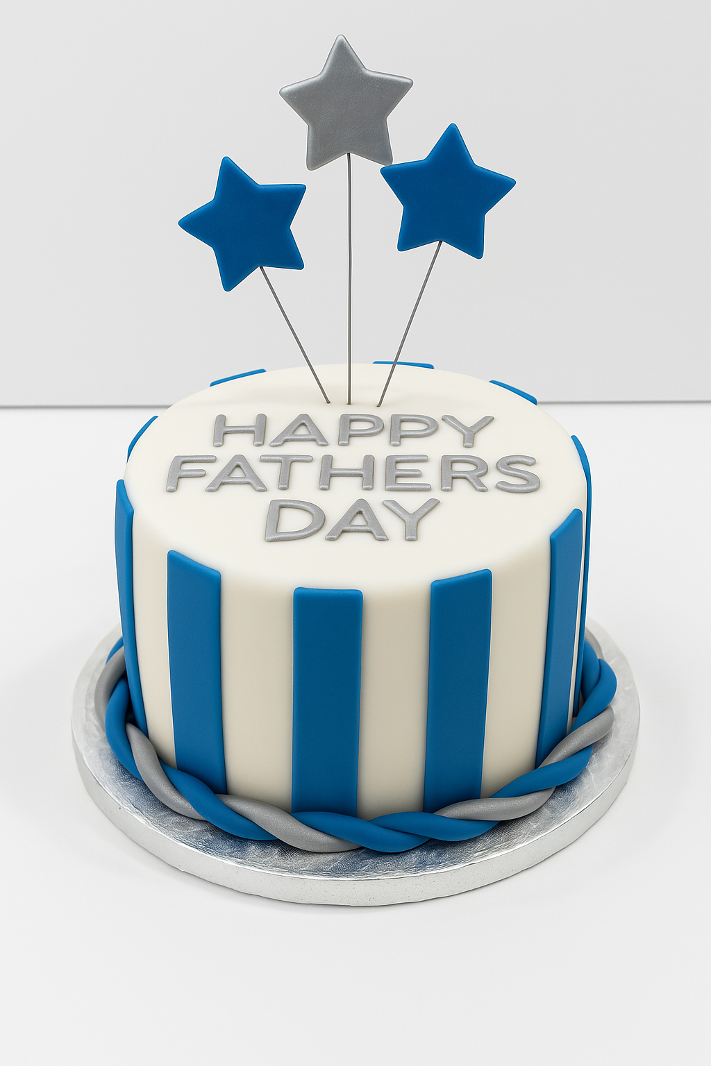 Blue Stripes & Stars Cake