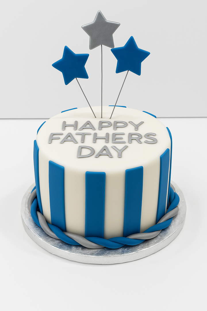 Blue Stripes & Stars Cake