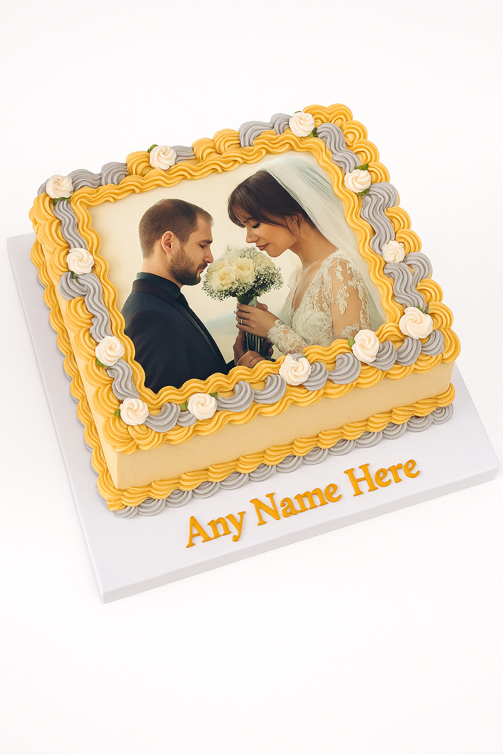 Personalised Wedding Photo Celebration Cake