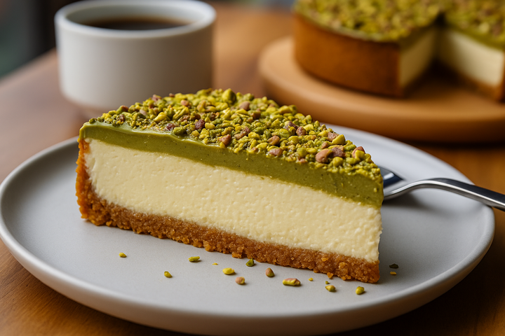 Pistachio Baked Cheesecake