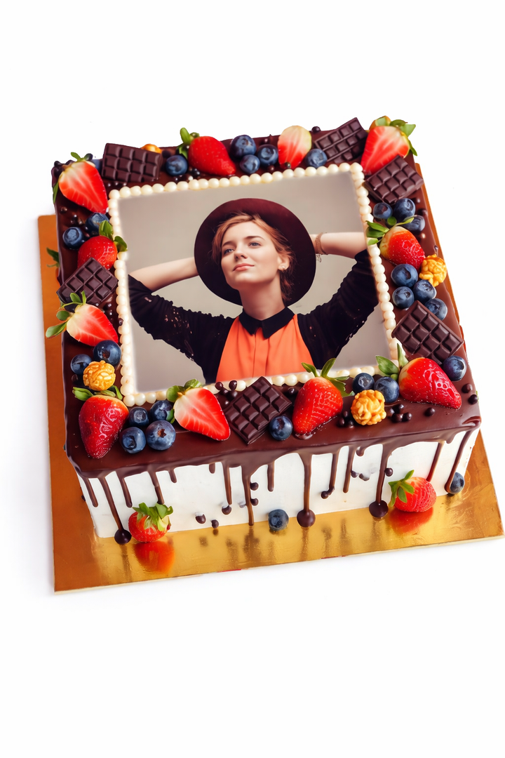 Choco Berry Photo Frame Cream Cake