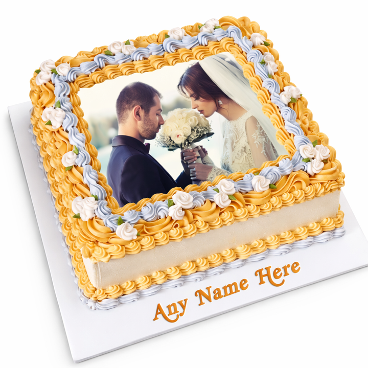 Personalised Wedding Photo Cream Cake