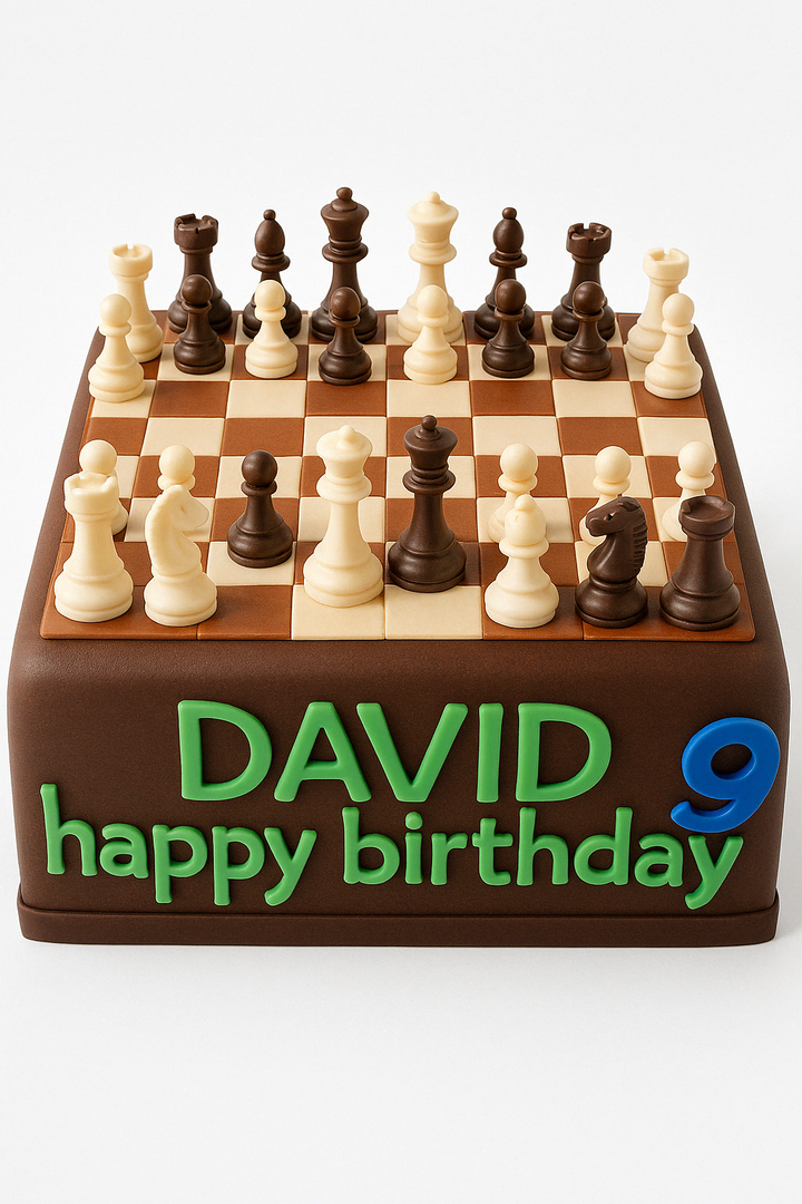 Checkmate Chess Theme Birthday Cake
