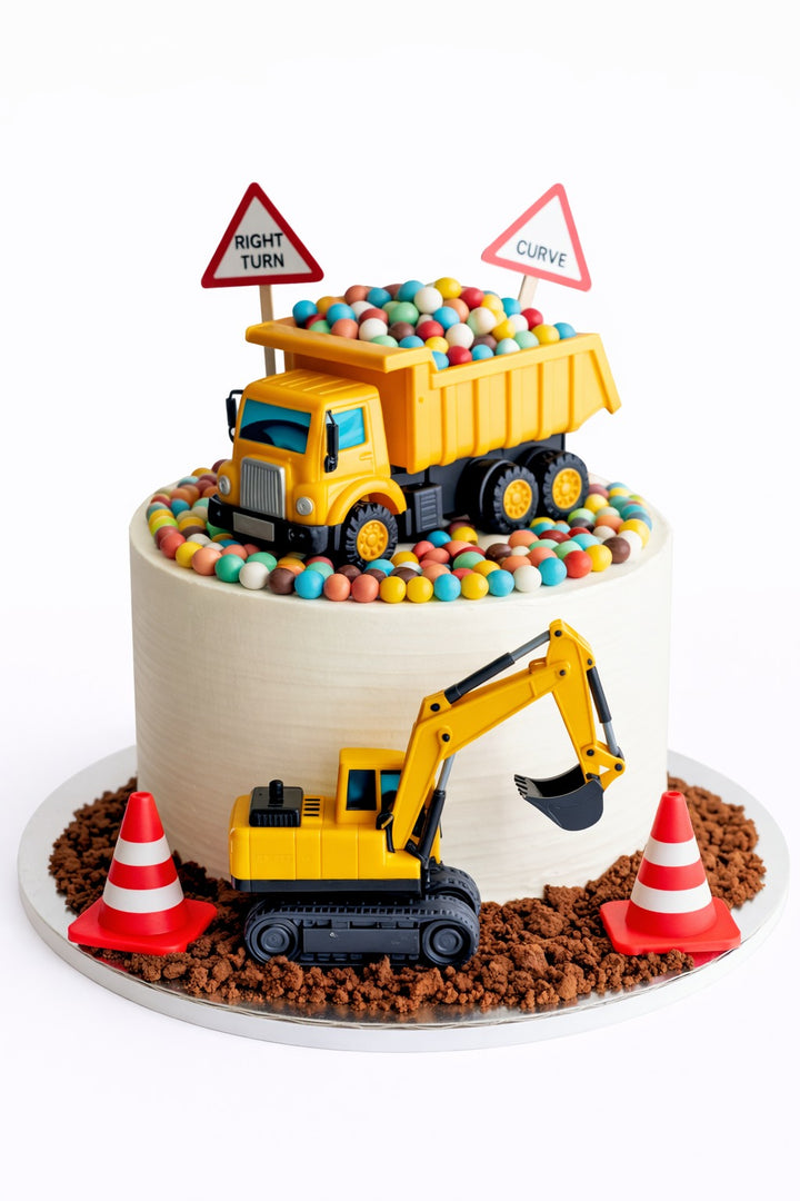 Construction Truck Cream Cake