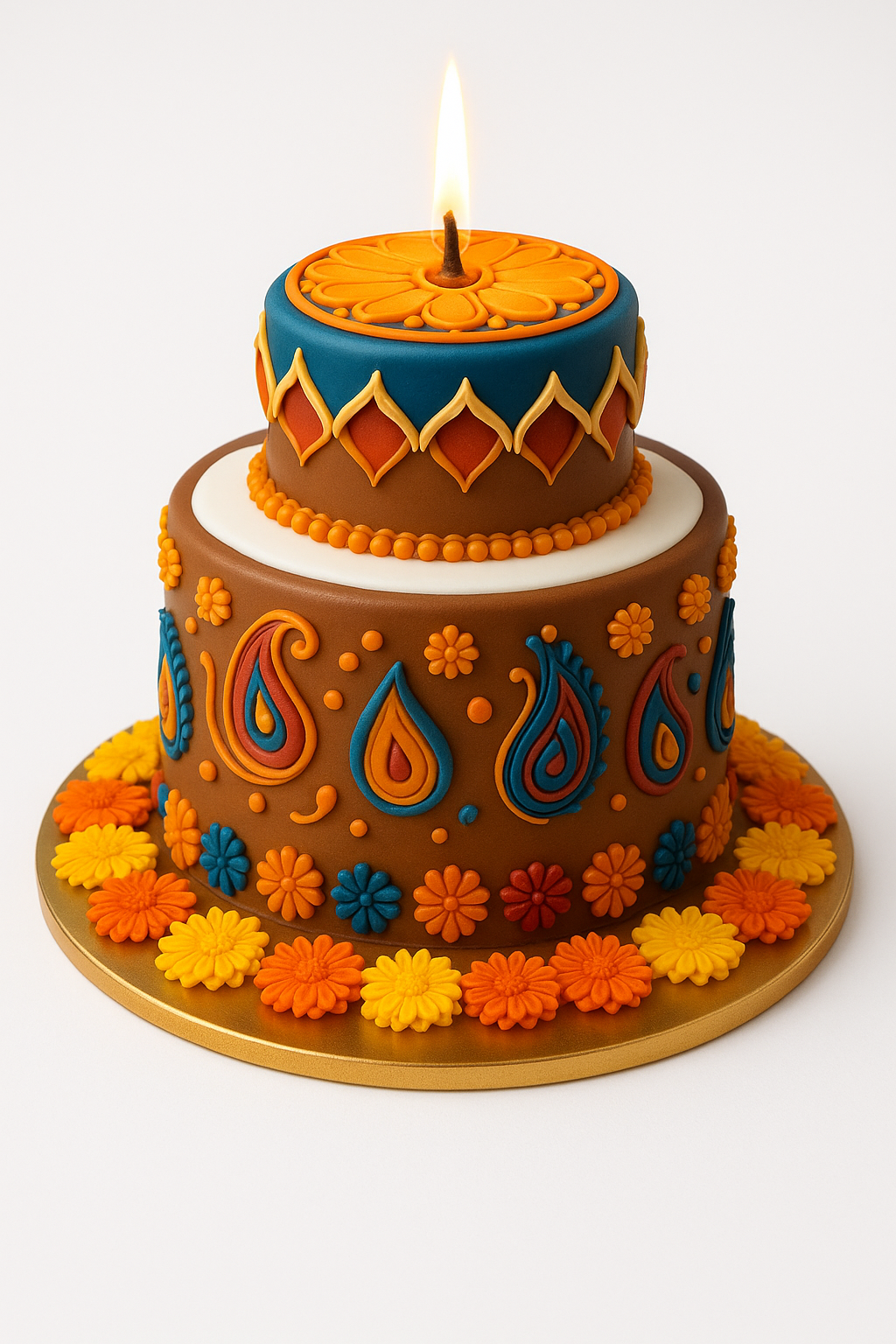 Deepavali Glow Fondant Cake