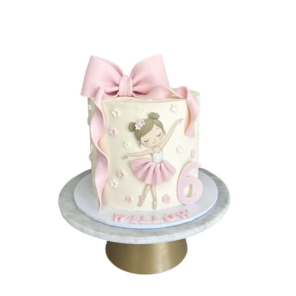 Elegant Ballerina Bow Celebration Cake