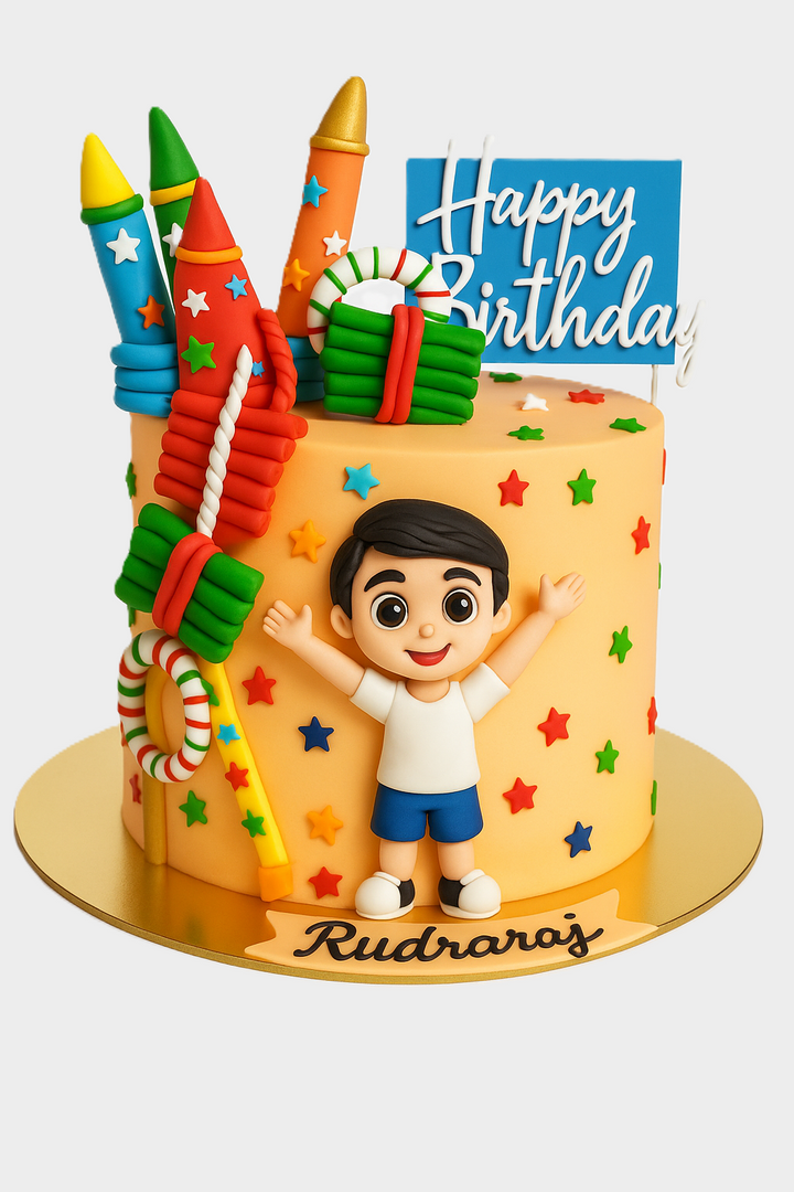 Little Firecracker Birthday Celebration Cake