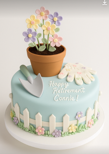 Blooming Garden Retirement Celebration Cake