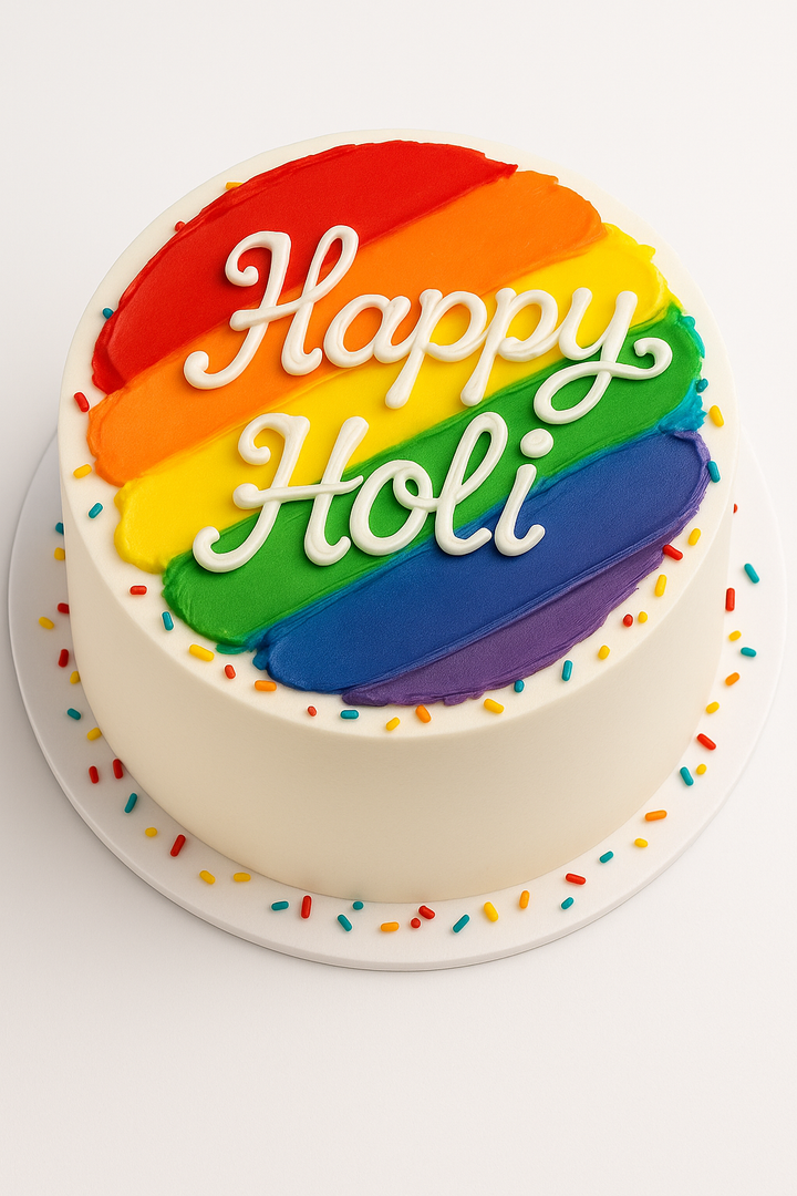 Happy Holi Rainbow Cream Cake