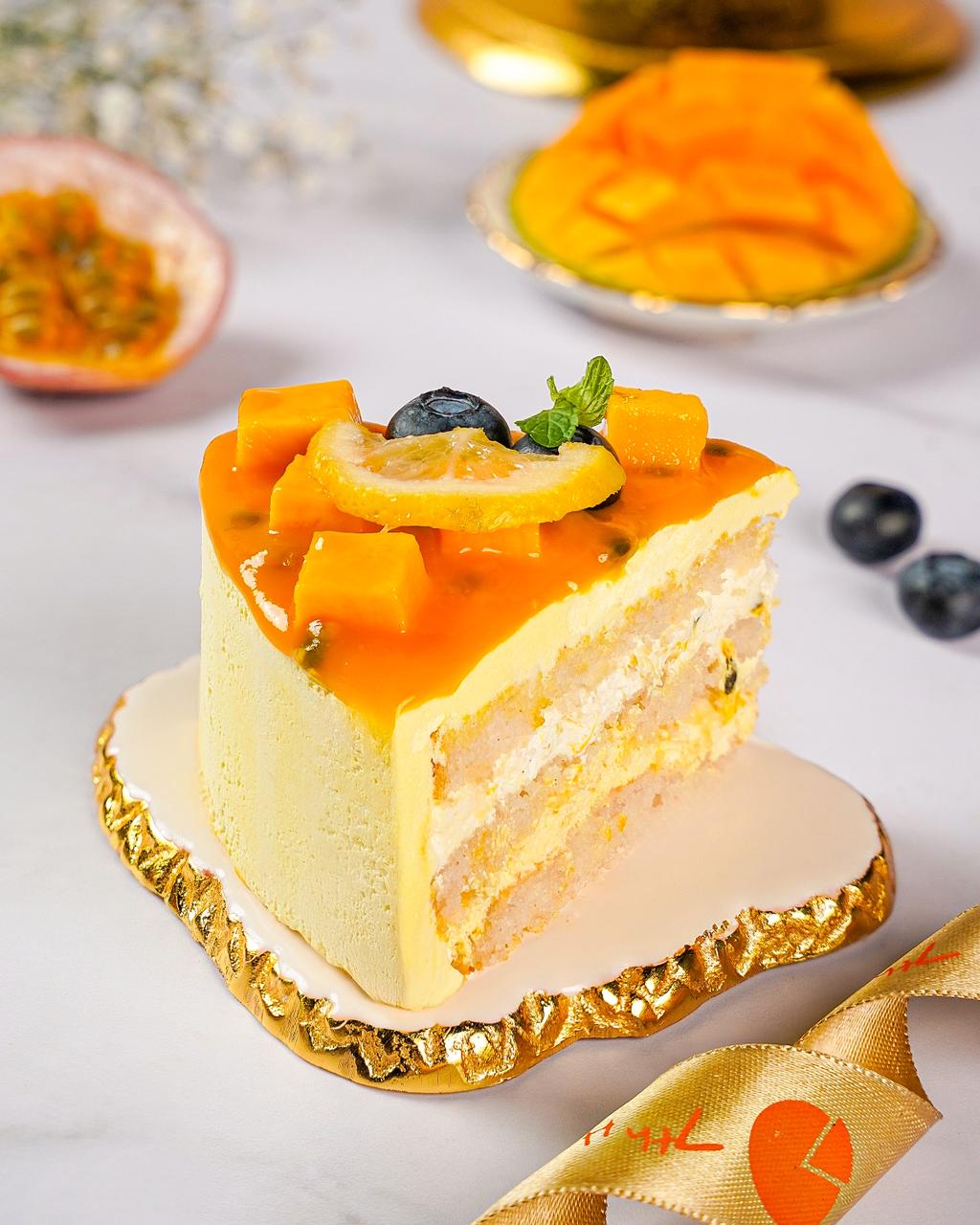 Mango & Passionfruit Slice Cake
