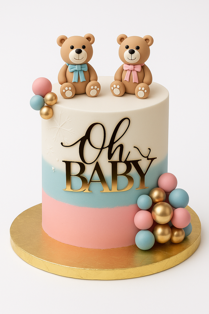 Oh Baby Teddy Reveal Cake
