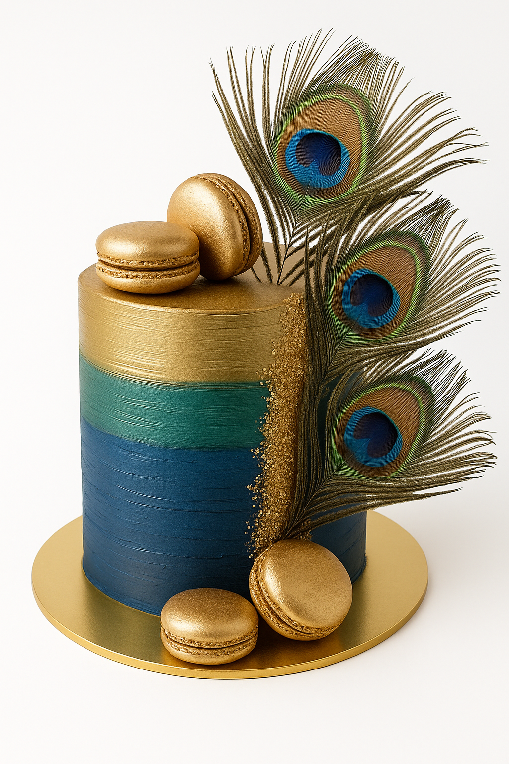 Peacock Luxe Macaron Cream Cake