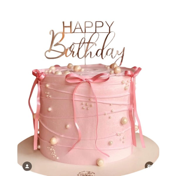 Pink Pearl Bows Cake