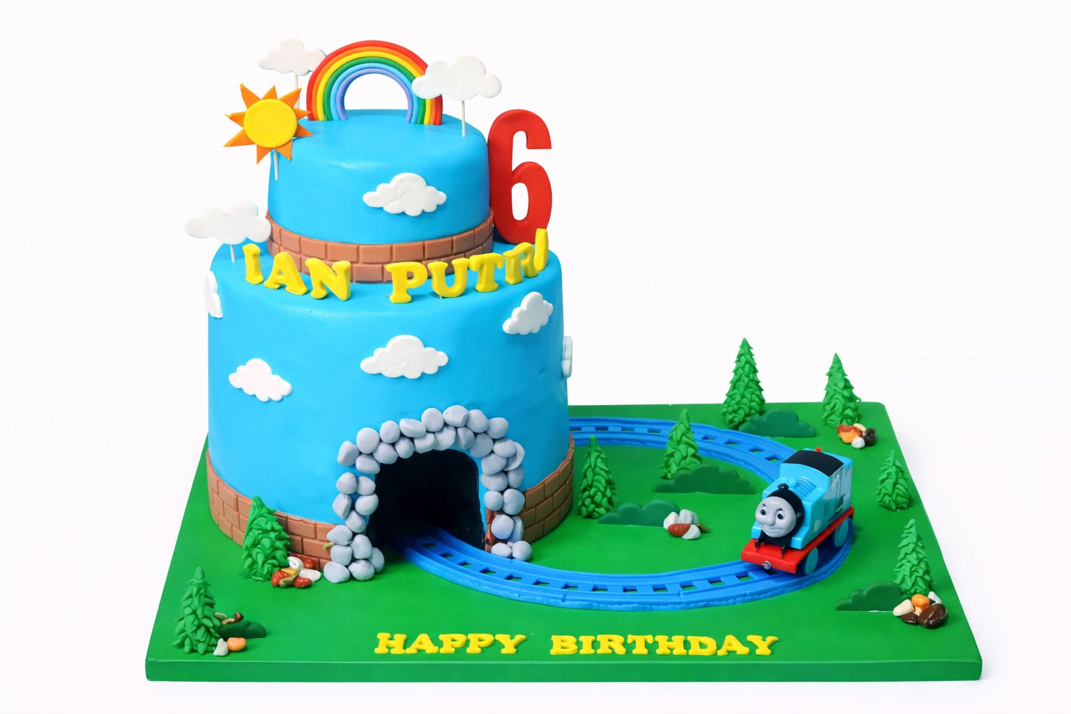 Rainbow Train Adventure Cake