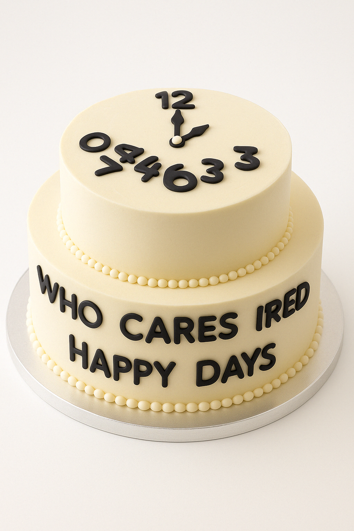 Retired Life Clock Theme Combination Cake