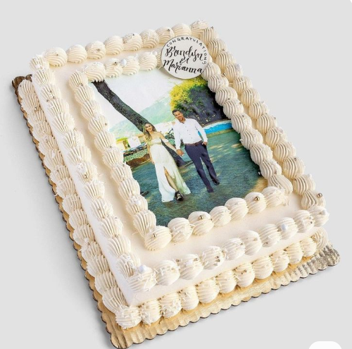 Personalised Couple Photo Cream Cake