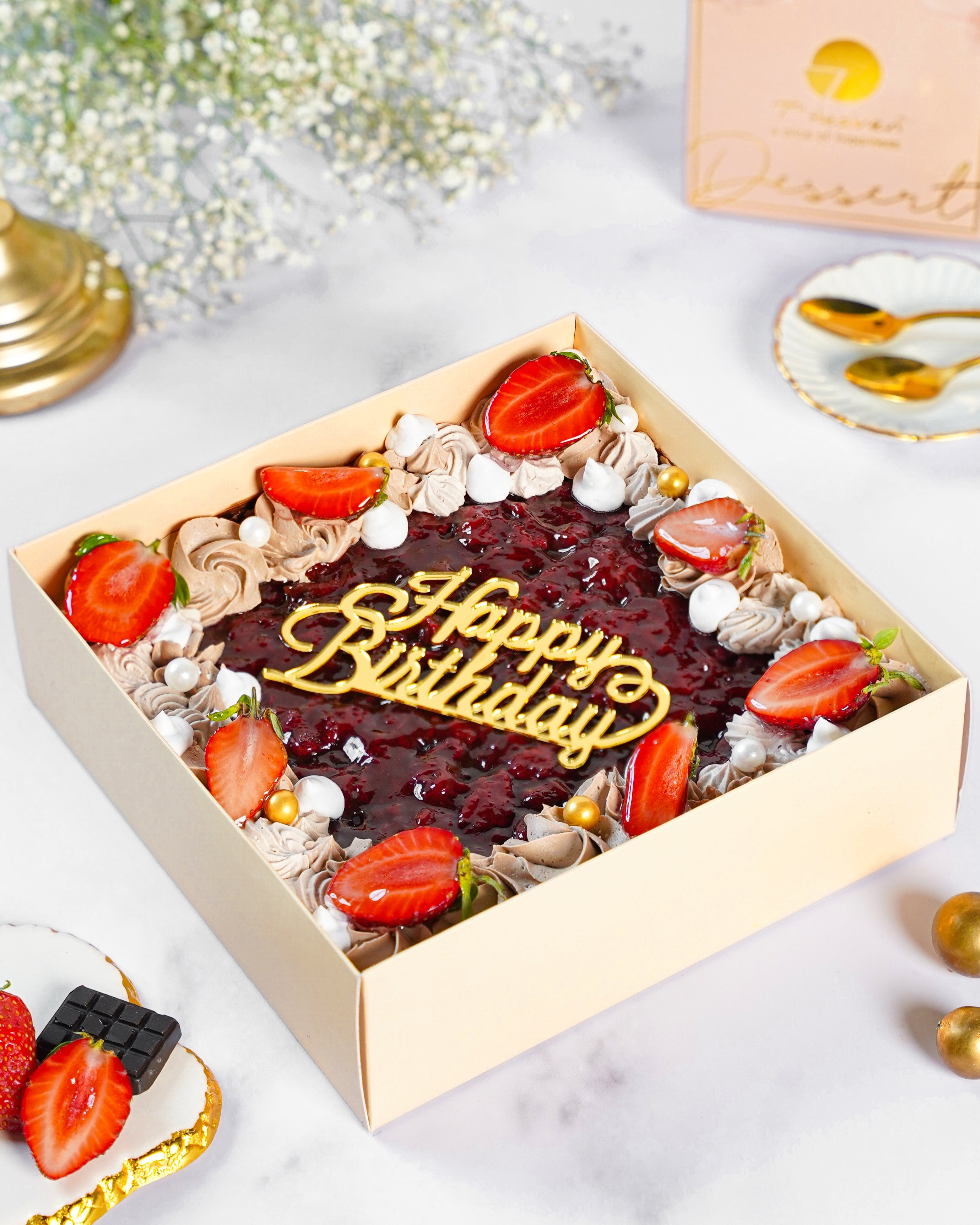 Strawberry Chocolate Sheet Cake