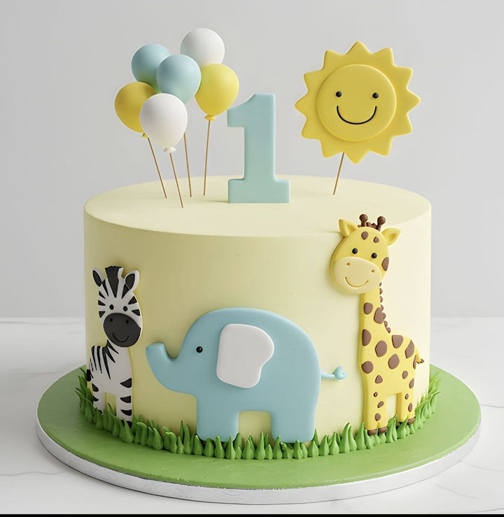 Little Safari First Birthday Cake