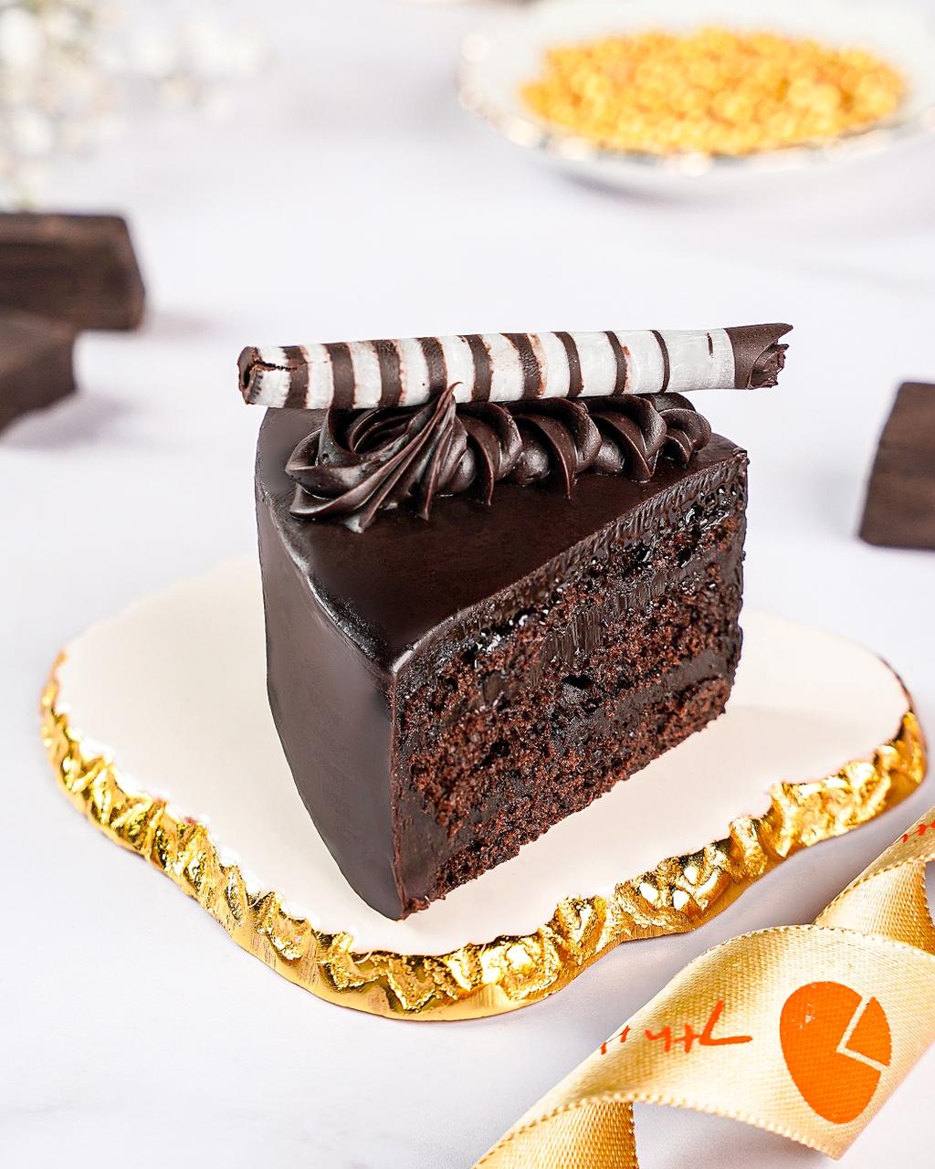 Chocolate Ganache (Dark / Milk) Cake Slice