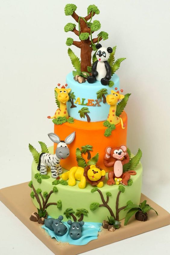 Wild Safari Adventure Tiered Cake