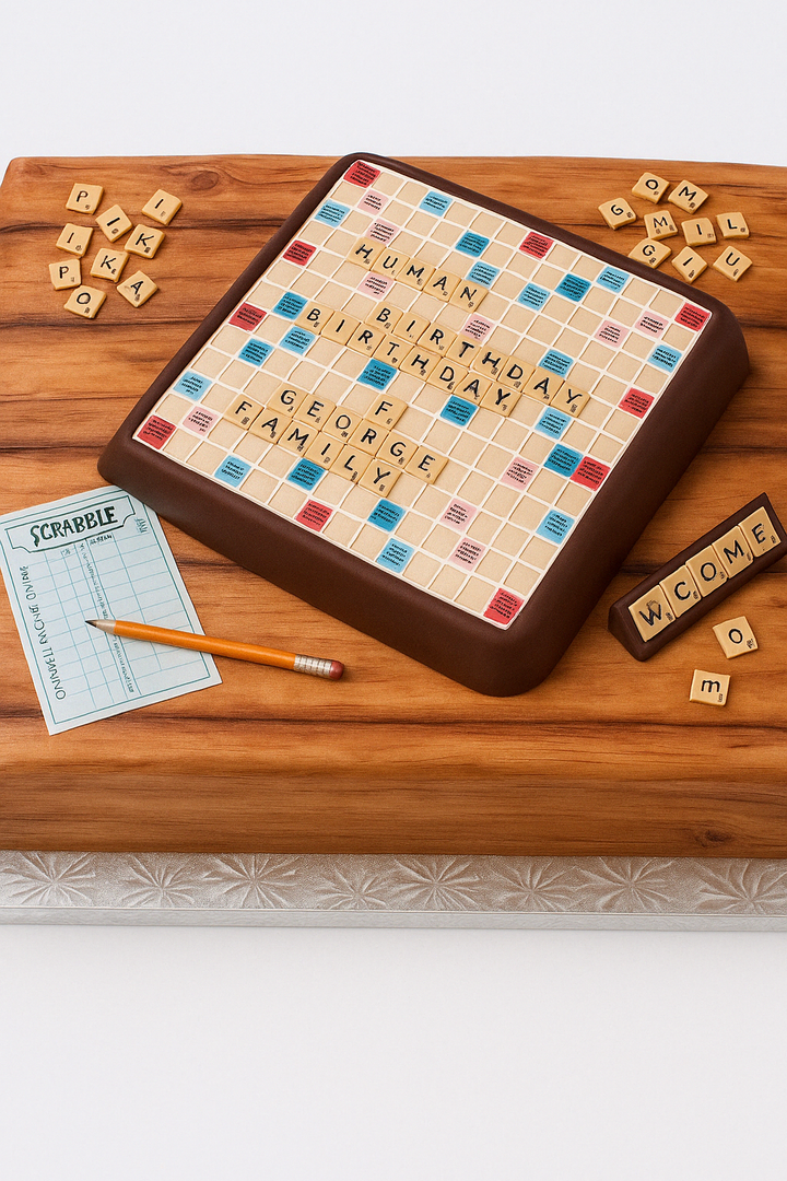 Scrabble Wordplay Birthday Cake
